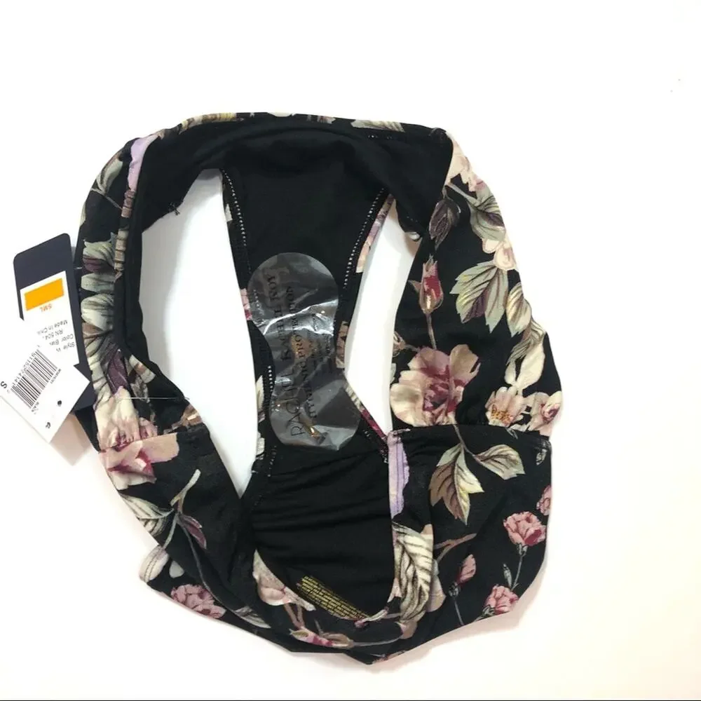 Rachel Roy Rusched Side floral Swim bikini Bottom